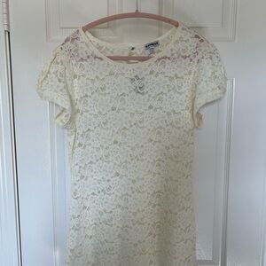 Express Ivory Lace Top size large